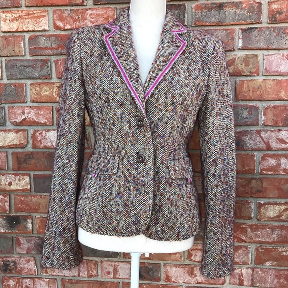 STRENESSE Jackets & Blazers - ✨SOLD✨Strenesse Blue Wool Tweed Blazer Jacket Sz 8